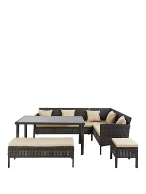 Monte Carlo Corner Dining Set Seats Up To 8 Stylish Spacious Outdoor Furniture - Image 1 of 4