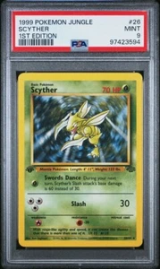 1999 Pokemon Jungle Scyther 1st Edition 26/64 MINT PSA 9 First Edition Stamp #26 - Picture 1 of 2