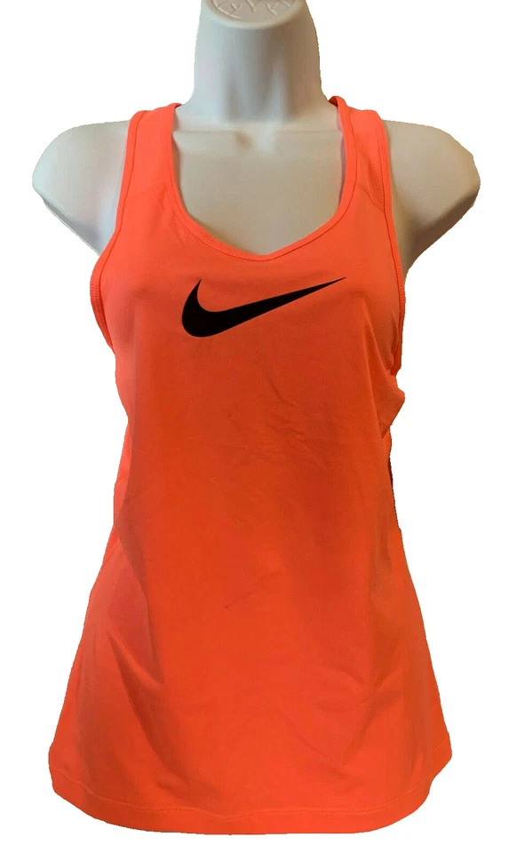 NOVO! Camisa feminina NIKE [M] PRO tênis/corrida/ioga/pickleball - vermelha salmão 849986-676 - Imagem 1 de 1