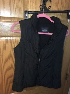 Faded Glory Full Zip Quilted Puffer Vest with Pockets Plus Size Small Black - Picture 1 of 6