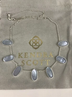 NWT Kendra Scott Meadow Slider Necklace Sky Blue Illusion $130  - Изображение 1 из 4