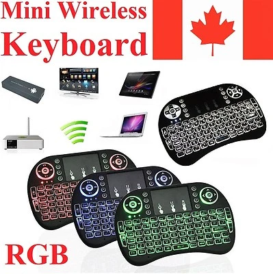 RGB Wireless Keyboard Remote + Mouse Touch Pad for Android TV Box Computer PS4 - Image 1 of 4
