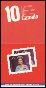 BOOKLET BK102a, QUEEN ELIZABETH II, 1164 PANE OF 10, STAMPS BY MAIL ON BACK - Picture 1 of 1