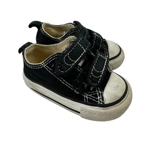 Converse Chuck Taylor Easy On schwarz Low Top Sneaker Haken & Schlaufe Kleinkind Größe 2 - Bild 1 von 7