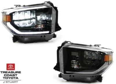 NUEVO OEM TOYOTA TUNDRA 18-21 TRD PRO & SPORT NEGRO SÓLIDO LED FAROS DELANTEROS 2 PIEZAS Foto 1 de 4