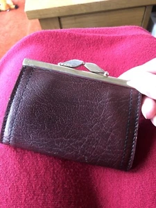 Vintage Lanca Brown/burgundy Real Leather Coin Purse 1970s - Picture 1 of 9