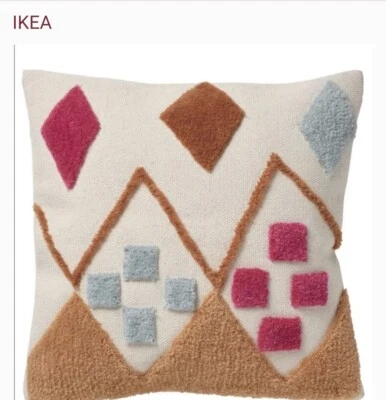 Set Of 2 NEW IKEA Brunstarr Cushion Covers 20 x 20 Tufted Wool & Cotton Abstract - Image 1 of 4
