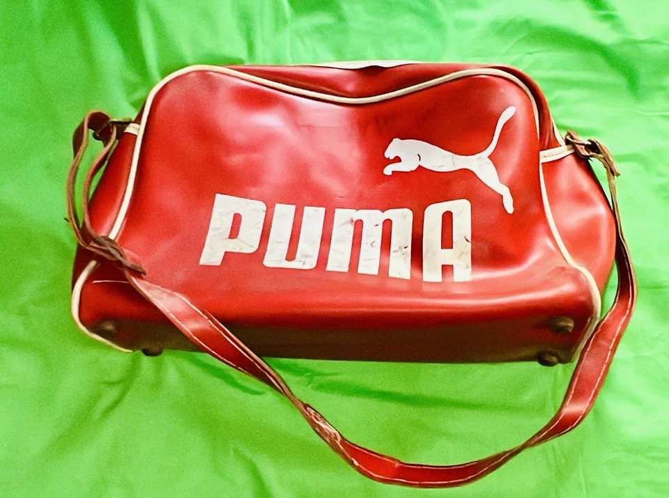 Bolso Mensajero Puma Rojo X Blanco Ribete Vintage Retro Bolso Mensajero Foto 1 de 4
