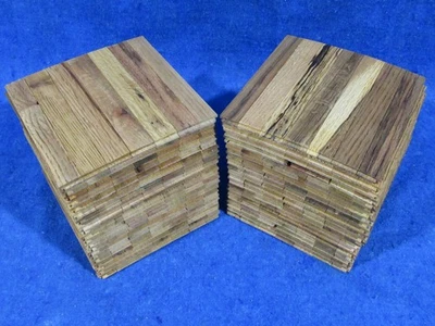 Suelo de parquet de roble de 10 pies cuadrados 6" x 6" x 5/16" - 7 dedos nos vintage 40 piezas Foto 1 de 4