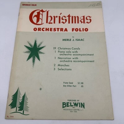 Christmas Orchestra Folio Advanced Violin Music book Belwin Vintage Free Ship - Image 1 of 4