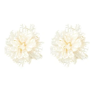 1 par de pendientes elegantes de moda con flores de grietas de hielo - Imagen 1 de 7