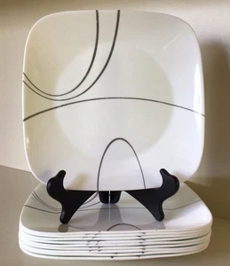 CORELLE ~ Corning Ware ~ Simple Lines ~ Ten 10 1/2” Dinner Plates ~ USA - Picture 1 of 5