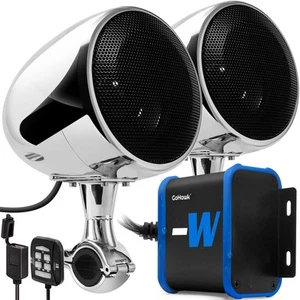 TN4-W Waterproof Amplifier 4" Full Range Bluetooth Motorcycle Stereo Speakers... - Picture 1 of 9