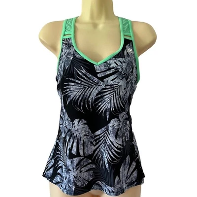 Camiseta Tankini ZeroXposur Estampado Tropical Espalda Corredora Nueva con Etiquetas Mujer Talla Pequeña Foto 1 de 4