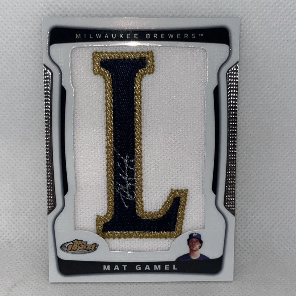 Mat Gamel 2009 Topps Finest Autograph Auto Letter L Patch /285 Milwaukee Brewers - Image 1 of 4