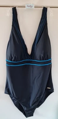 Badeanzug schwarz/türkis, Einteiler m. Softschalen, Gr. 44 B/C, von Venice Beach - Bild 1 von 4