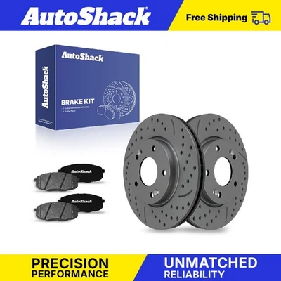 Front Drilled Slotted Brake Rotors Ceramic Pads for 2014-2016 Kia Soul Foto 1 de 4