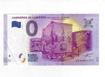 FRANCE  BANK NOTE 0 EURO SOUVENIR  2017-3  CARRIERES DE LUMIERES — 第 1/2 张图片