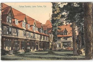 Lake Tahoe, CA TAHOE TAVERN Hand-Colored 1910s Rieder Vintage Postcard - Picture 1 of 2