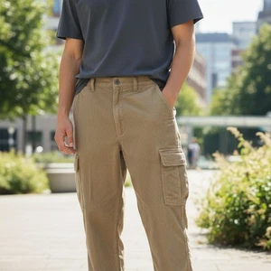 Vintage Corduroy Cargo Pants Mens 33 x 30 100% Cotton USA Classic - Picture 1 of 6