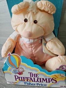 Fisher Price Puffalump Melocotón Oso de Peluche Cub Vintage 1986 Mameluco Peluche con Caja RARO - Imagen 1 de 24