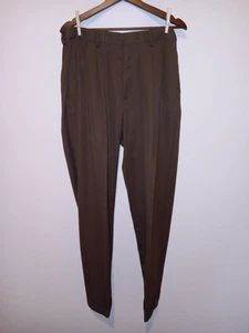 Haggar Gabardine Brown 32x32 Pleated Front Classic Fit Mens Dress Work Pants - Picture 1 of 4