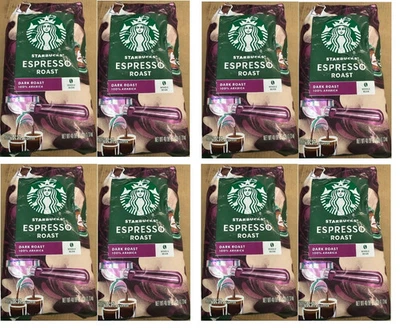 8 Large Bags Starbucks Espresso Dark Roast Whole Bean Coffee 40 oz Each=320 oz - Image 1 of 4