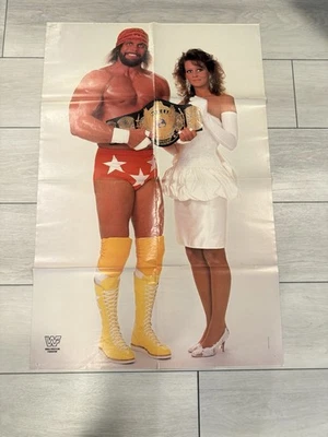 Foto póster de dos caras de Macho Man Randy Savage y Miss Elizabeth 32x21 WWF WWE Foto 1 de 3