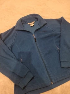 Columbia Blue Full-Zip Sweatshirt Womens XS Kids 14-16 - Picture 1 of 3