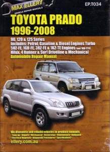 New Max Ellery Toyota Prado Repair Manual 1996-2008 WORKSHOP SERVICE BOOK - Picture 1 of 6