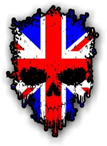 Calcomanía pegatina de vinilo para bicicleta GOTEO CRÁNEO y Union Jack bandera británica GB - Imagen 1 de 1