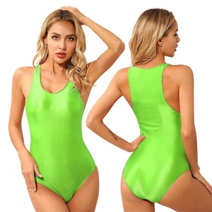 Sexy Women Sheer Mesh One piece Swimwear Bodysuit High Cut Leotard Thong Rompers - Picture 1 of 113