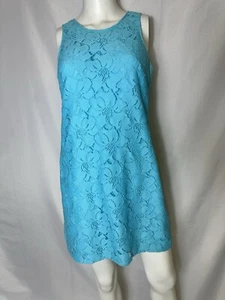 CeCe By Cynthia Steffe Sheath Dress Size 4 Sleeveless Floral Lace Blue Lined - Picture 1 of 7