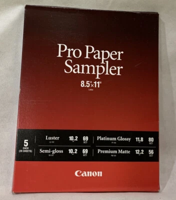 Canon Pro Paper Luster Sampler Pack 8.5 x 11" - Total 20 Sheets #8657B012 - Image 1 of 2