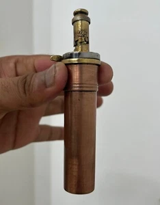 Victorian Style Miniature 4'' Round Cylindrical Vintage Look Copper Gun Bottle - Picture 1 of 15