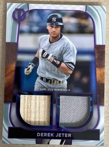 2022 Topps Tribute Dual Relic Bat & Jersey Derek Jeter #40/50 - Picture 1 of 2