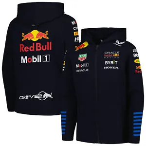 Youth Castore Navy Red Bull Racing 2024 Team Tri-Blend Full-Zip Hoodie - Picture 1 of 3