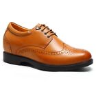 US8 CHAMARIPA Elevator Shoes For Men brown Oxford Shoes height increase 7cm/2.7