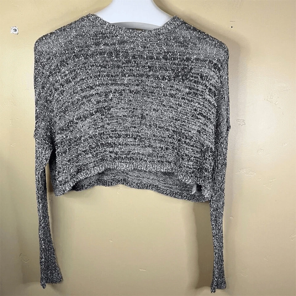 Suéter Pullover Para Mujer Stars Gris Recortado Talla Pequeña Boho Grunge Foto 1 de 4