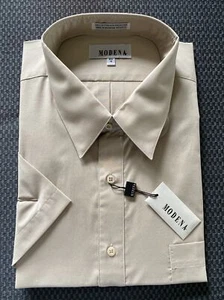 Men's Modena Short Sleeve Dress Shirt Cotton/Poly. Sandstone 19 - Picture 1 of 3