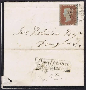 1841 1d Red Plate 22 NH MX and rare PEELTOWN Penny Post ISLE OF MAN - Picture 1 of 3