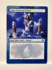 Snow-Covered Island Kaldheim MTG Magic Hand Painted Altered Extended Art