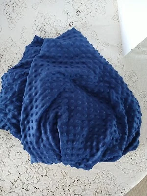 Remnant Minky Dimple Dot Fabric Plush Dark Blue 20" Long x 17" W Shannon Fabric - Image 1 of 4