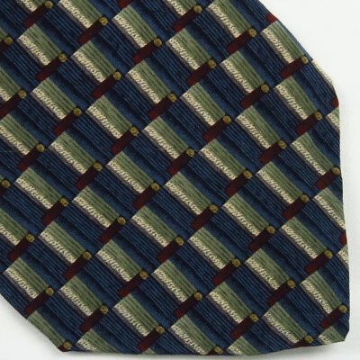 Corbata Jimmy V Para Hombres de Seda Hecha en EE. UU. Multicolor a Cuadros Geométrica 57x3,75 Foto 1 de 4