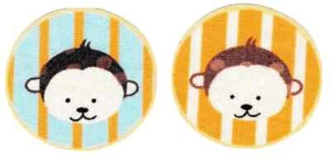 monkey jungle fabric applique iron on stripe handmade not embroidered 2 inch - Picture 1 of 2