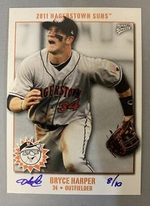 BRYCE HARPER 2011 Multi-Ad Hagerstown Suns Pro Debut Fielding ARTIST PROOF #8/10 - Picture 1 of 2