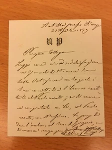 Biglietto autografo di Francesco Crispi - Picture 1 of 1