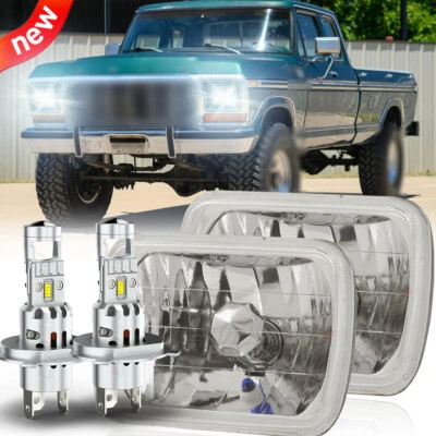 Par de faros LED 7x6" sellados haz alto/bajo para Ford F150 F250 F350 1978-1986 Foto 1 de 4