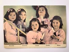 World Famous Dionne Quintuplets North Bay Ontario Canada Postcard 1938 FF635