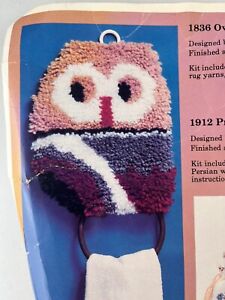 Vintage Latch Hook Owl Towel Holder Kit 9x17 Creative Circle